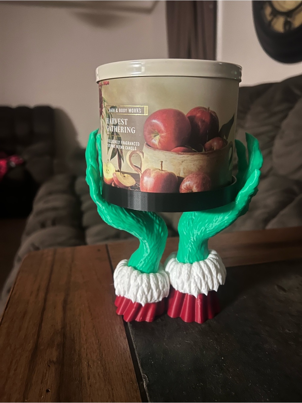 Grinch 3 wick candle holder